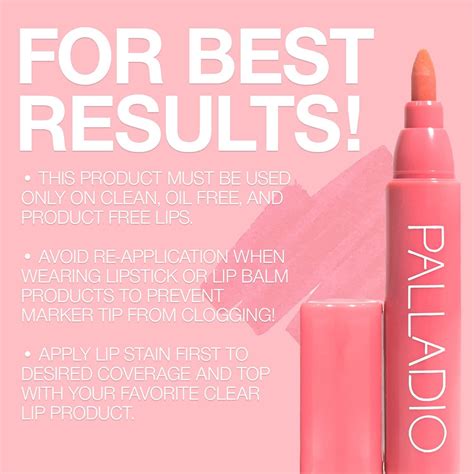 Palladio Lip Stain, Hydrating and Waterproof Formula, Matte。